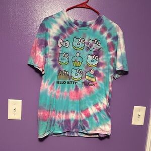 Hello Kitty Multicolor Tie-Dye Short Sleeve Tee